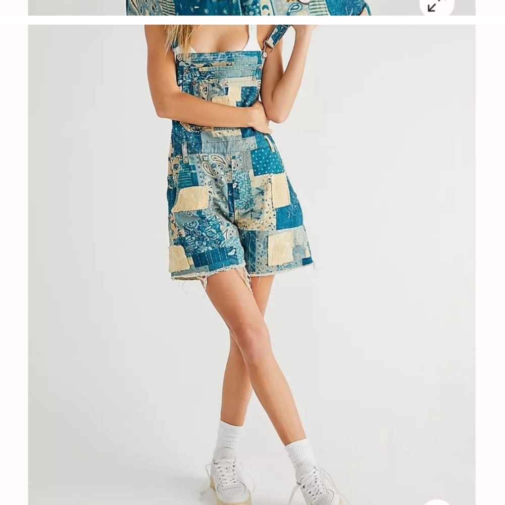 Lo Fidelity NWT Rare Free People Patchwork Overalls